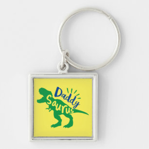 Daddy Saurus T-Rex Silhouette Key Ring