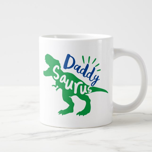 Daddy Saurus T-Rex Silhouette Large Coffee Mug (Right)