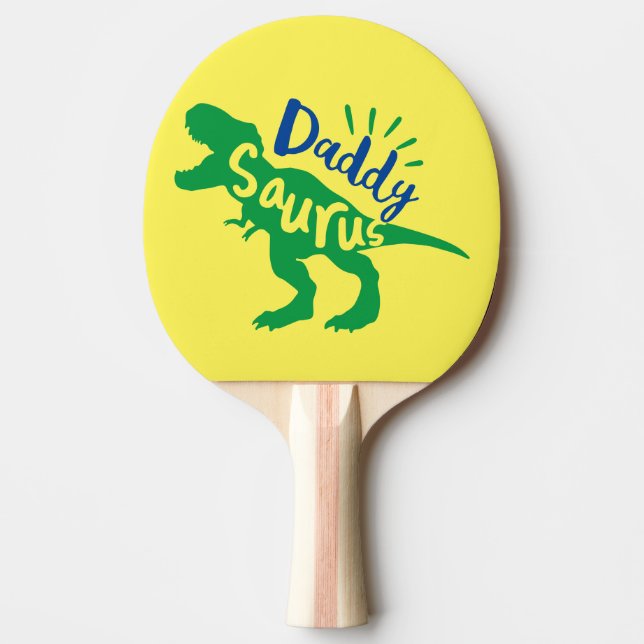 Daddy Saurus T-Rex Silhouette Ping Pong Paddle (Front)