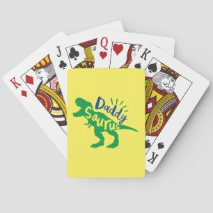 Daddy Saurus T-Rex Silhouette Playing Cards
