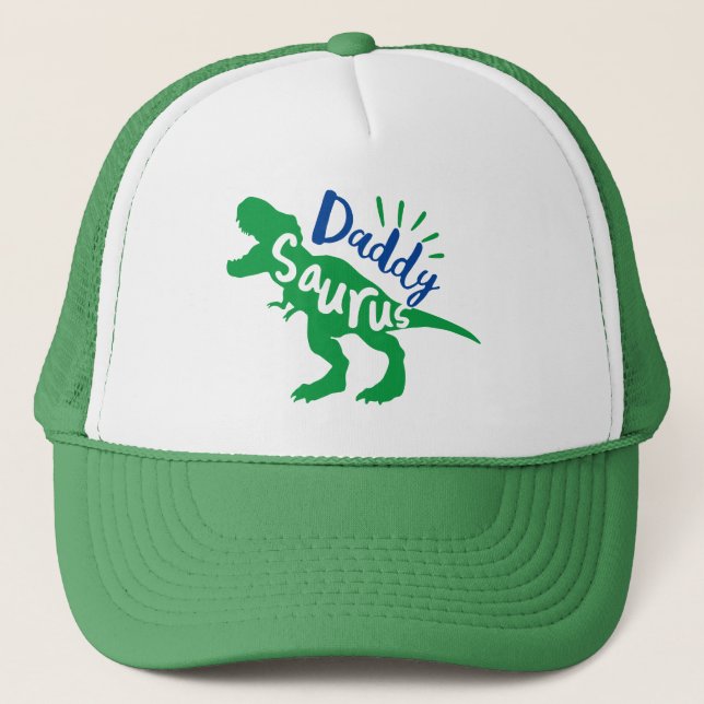 Daddy Saurus T-Rex Silhouette Trucker Hat (Front)