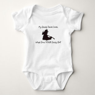 Daddy Saves Lives Baby Bodysuit