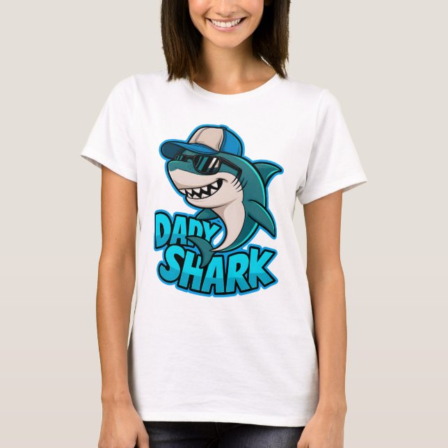 Daddy Shark Cool Dad Vibes T-shirt (Front)