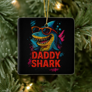 Daddy Shark Father's Day Gifts Ceramic Ornament