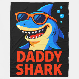 Daddy Shark Father's Day Gifts Fleece Blanket