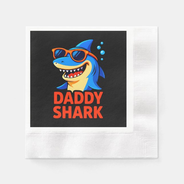 Daddy Shark Father's Day Gifts Napkin (Front)