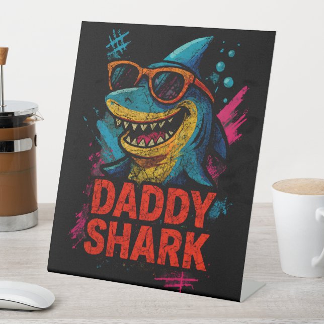 Daddy Shark Father's Day Gifts Pedestal Sign (In SItu)