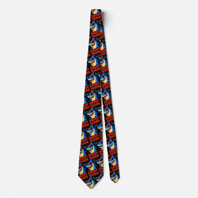 Daddy Shark Father's Day Gifts Tie (Front)