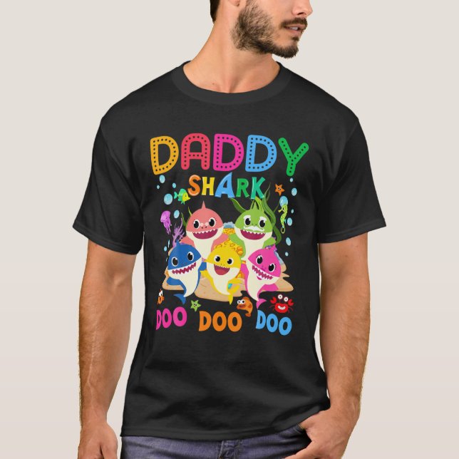 Daddy Shark Gift Cute Baby Shark Family Matching O T-Shirt (Front)