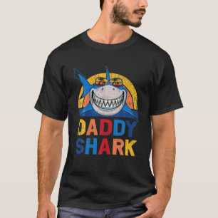 Daddy Shark Retro Pajamas Father Day Daddy Shark T-Shirt