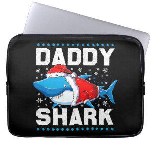 Daddy Shark Santa Fathers Day Laptop Sleeve