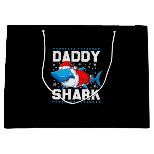 Daddy Shark Santa Fathers Day Large Gift Bag