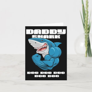 Daddy Shark Shirt Funny Fathers Day Gift For Kids  Card