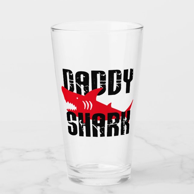 Daddy Shark Worn Graphic Glass (Front)