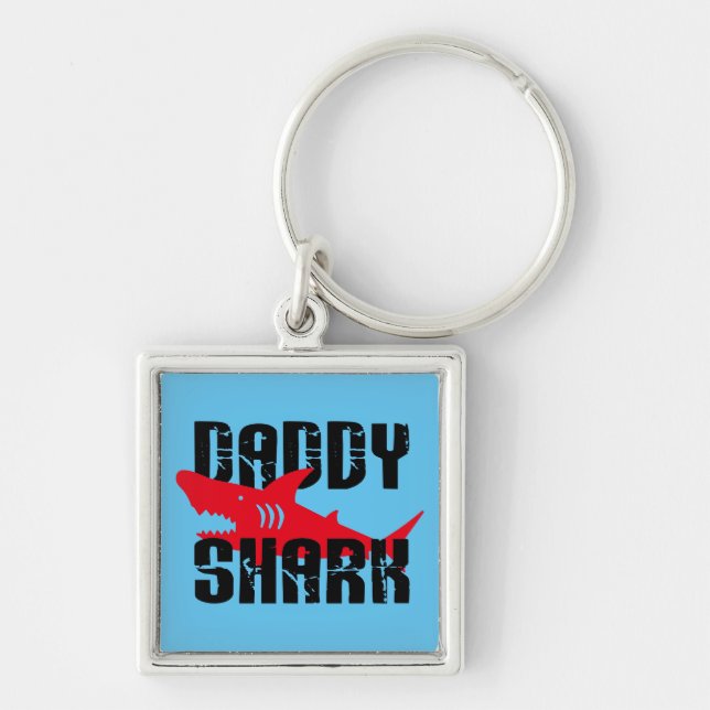 Daddy Shark Worn Graphic Key Ring (Front)