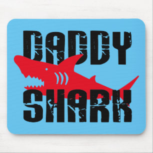 Daddy Shark Worn Graphic Mouse Mat