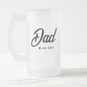 Daddy Simple lettering Dad Gift Frosted Glass Beer Mug