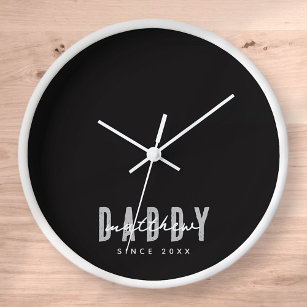 Daddy Since 20XX Modern Elegant Simple Clock