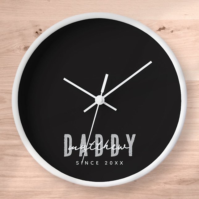 Daddy Since 20XX Modern Elegant Simple Clock (Creator Uploaded)