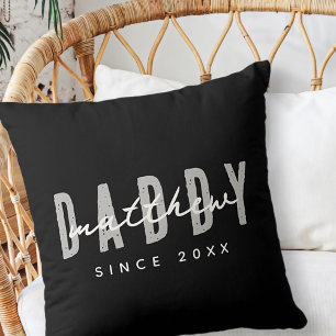 Daddy Since 20XX Modern Elegant Simple Cushion