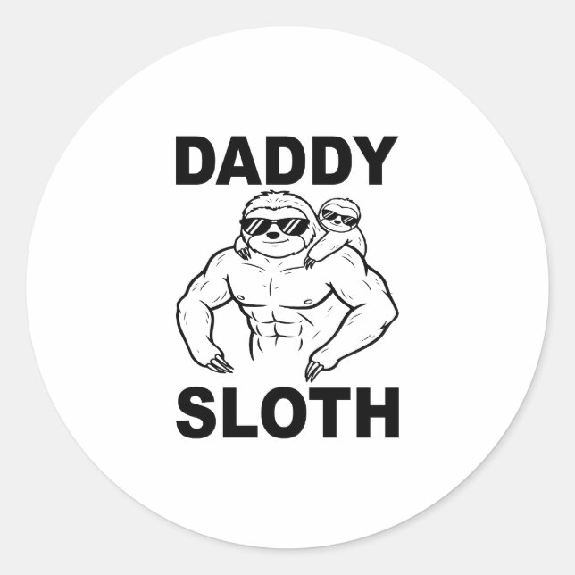 Daddy Sloth Classic Round Sticker (Front)