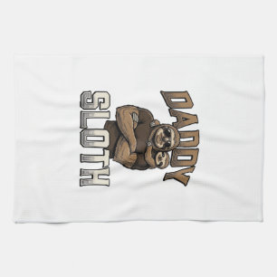 Daddy Sloth Funny Family Vintage Engraving Shirt_1 Tea Towel