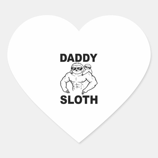 Daddy Sloth Heart Sticker (Front)