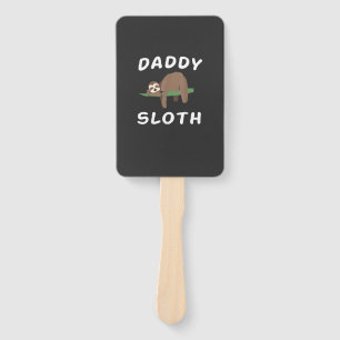 Daddy Sloth Matching Family Funny Sleeping sloths Hand Fan