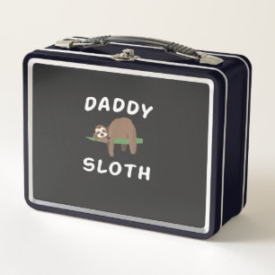 Daddy Sloth Matching Family Funny Sleeping sloths  Metal Lunch Box