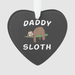 Daddy Sloth Matching Family Funny Sleeping sloths  Ornament