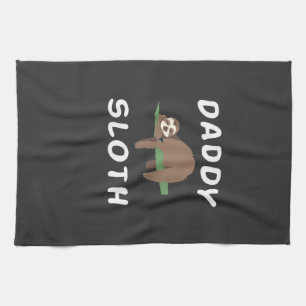 Daddy Sloth Matching Family Funny Sleeping sloths  Tea Towel