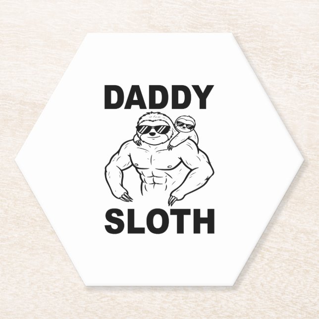 Daddy Sloth Paper Coaster (Front)