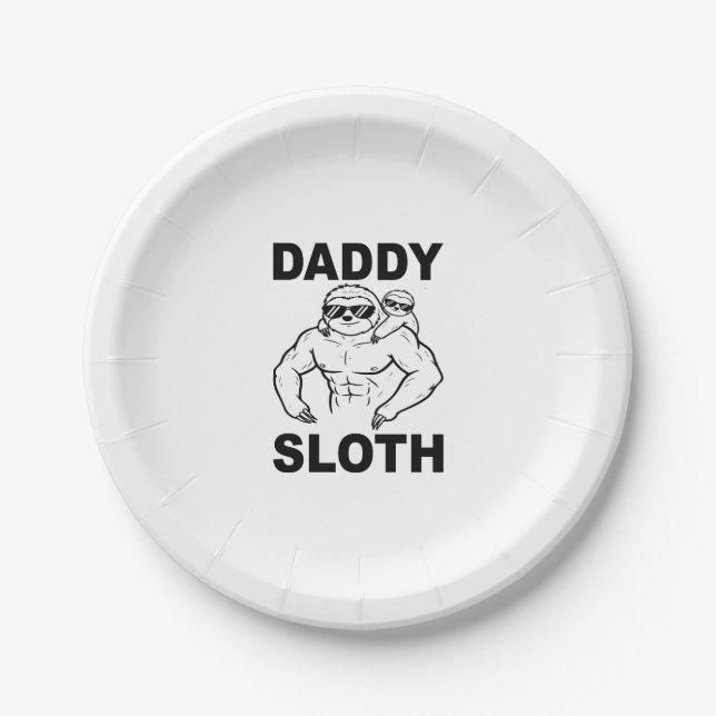 Daddy Sloth Paper Plate (Front)