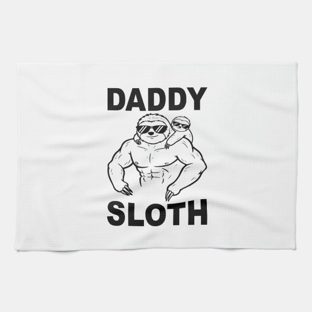 Daddy Sloth Tea Towel (Horizontal)