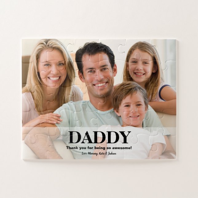 Daddy Thank you Personalized Photo Message Jigsaw Puzzle (Horizontal)