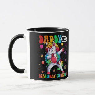 Daddy the Birthday Princess Girl Dabbing Unicorn Mug