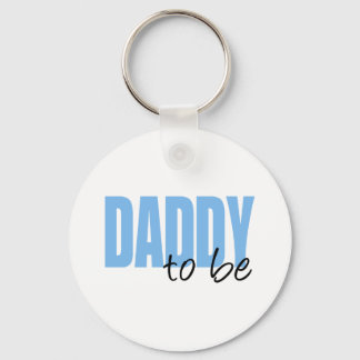 Daddy To Be (Blue Block Font) Key Ring