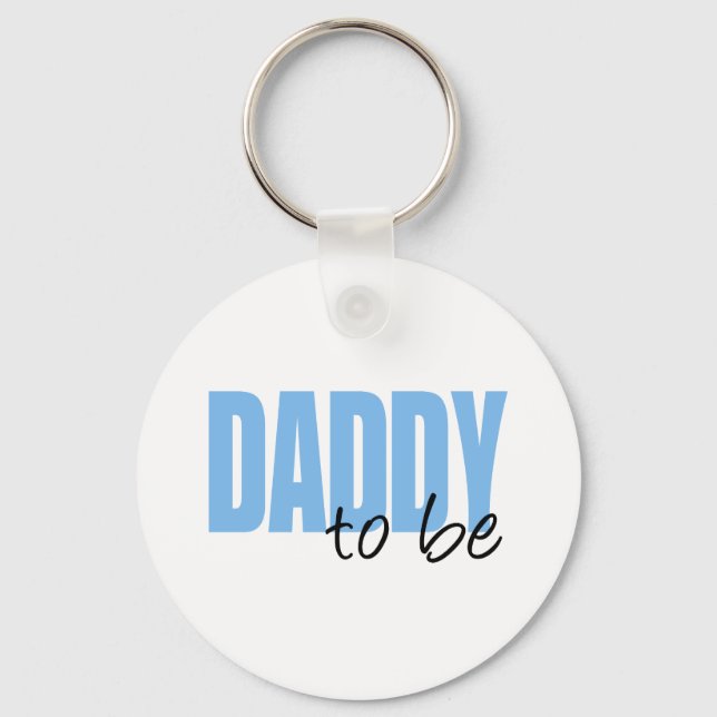 Daddy To Be (Blue Block Font) Key Ring (Front)