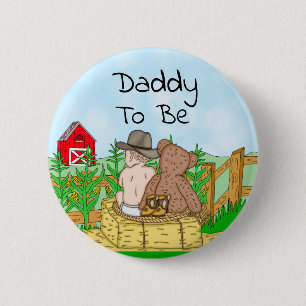 Daddy To Be Boy's Baby Shower 6 Cm Round Badge