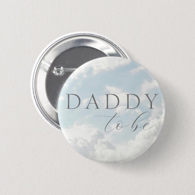 Daddy To Be Cloud Nine Baby Shower Button (Front & Back)