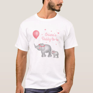 Daddy To Be Elephants Girl Baby Shower Men's T-Shirt