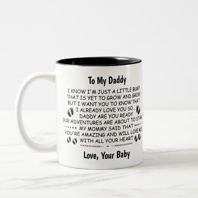 Daddy To Be from Baby Bump Christmas Two-Tone Coffee Mug (Left)
