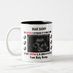 Daddy To Be from Bump Christmas Custom Photo Two-Tone Coffee Mug