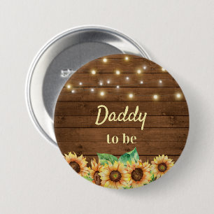 Daddy to be New Dad Father Sunflower Baby Shower 7.5 Cm Round Badge