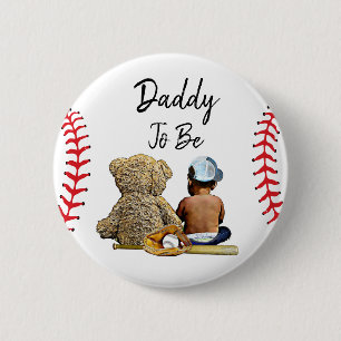 Daddy to Be of a Lil Slugger Baby Shower Button