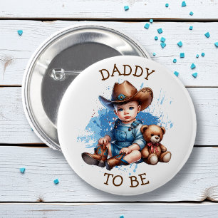 Daddy To Be Western Baby Cowboy Baby Shower 6 Cm Round Badge