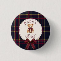 Daddy To be Wine Red Plaid Teddy Bear