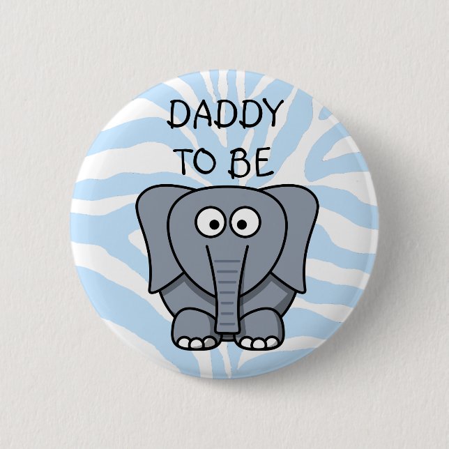 Daddy to be Zebra Baby Shower button (Front)
