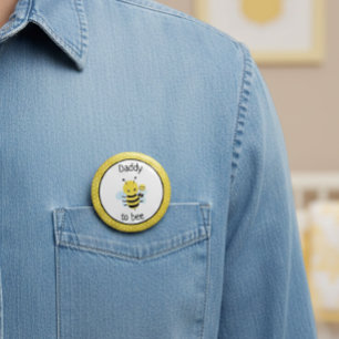 Daddy To Bee Be Baby Shower Expecting 10 Cm Round Badge