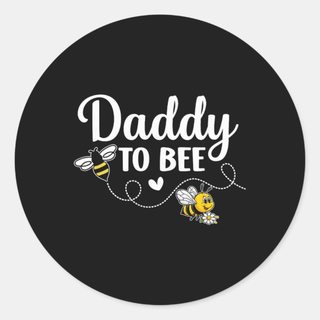 Daddy To Bee Gender Reveal Pregnancy Announcement  Classic Round Sticker (Front)